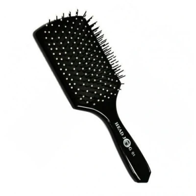Image of Head Jog 01 Black Paddle Brush. Detangler Hair Brush For Salon Hairdressing Styling Tools Long, Thick, Curly, Wavy, Dry or Damaged Hair, Reducing Breakage and Frizzy, No More Tangle.