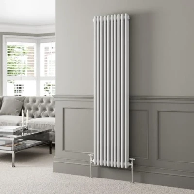 Image of DuraTherm® 1800 x 470mm White Traditional Vertical Designer Radiator Triple Column Colosseum Cast Iron Style Central Heating Panel Radiators Rad