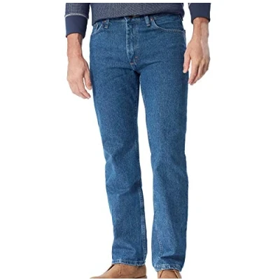 Image of Wrangler Authentics Men&#039;s Classic 5 Pocket Regular Fit Cotton Jean, Stonewash Mid, 34W x 36L