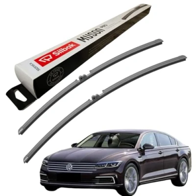 Image of Silbak Windscreen Wipers, fits for VW PHAETON (05/2002 03/2016) Front Wiper Blades, 600mm/530mm