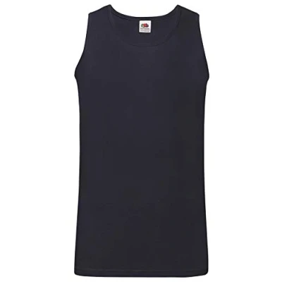 Image of FRUIT OF THE LOOM Men&#039;s Athletic Lightweight Vest, Deep Navy, XXL UK