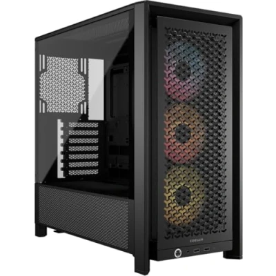 Image of CORSAIR FRAME 4000D RS ARGB Modular Mid Tower ATX PC Case High Airflow, 3x Pre Installed Fans, InfiniRail™ Fan Mounting System, ASUS BTF, MSI Project Zero, Gigabyte Stealth Black