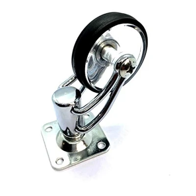 Image of 2 x Castor Wheels 50mm Decorative Chrome/Glass Swivel 360 Trolley castors