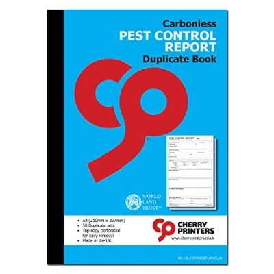 Image of Cherry Carbonless NCR Pest Control Report Duplicate Book A4 50 sets