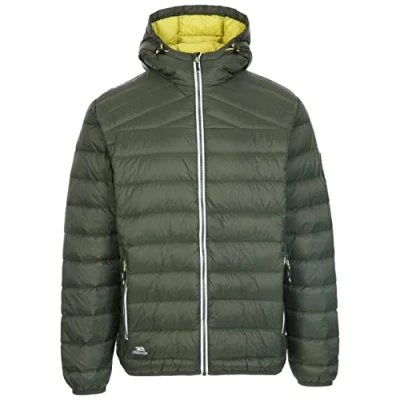 Image of Trespass Mens Down Jacket Lightweight Hooded Padded Packaway Coat Whitman II