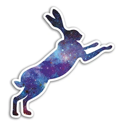 Image of 2 x 10cm Space Hare Vinyl Stickers Rabbit Sticker Laptop Luggage #18336 (10cm Tall)