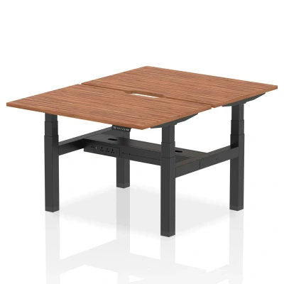 Image of Air B2B 1200x800 Adjustable 2P Bench Desk Scalloped Walnut/Black