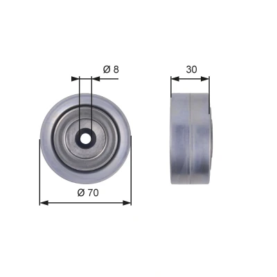 Image of 03G145276A Idler Pulley GATES FleetRunner Micro V Kit T36386 AUDI: A6 C6 Saloon, Avant