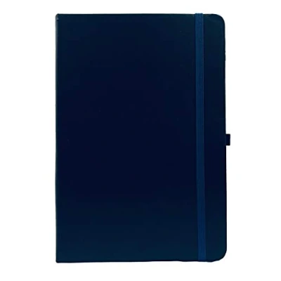 Image of A5 Notebook Hardback Ruled Notepad Notes Lined Journal Diary with Pen Holder Premium Quality Blue