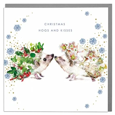 Image of Lola Design Wildlife Wonderful Christmas Cards Blank and Envelopes Hedgehogs