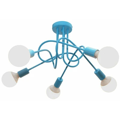 Image of Oxford Multi Arm Semi Flush Ceiling Light Turquoise 50cm