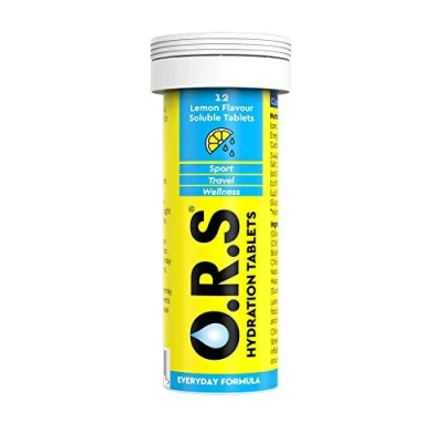 Image of O.R.S Hydration Tablets with Electrolytes, Vegan, Gluten and Lactose Free Formula Soluble Sports Natural Lemon Flavour, 12