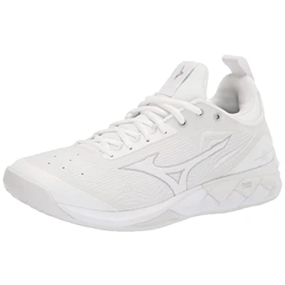 Image of Mizuno 28 Wave Luminous Women&#039;s Volleyball Shoe 9 1/2 (0950), White/Silver, 7 UK