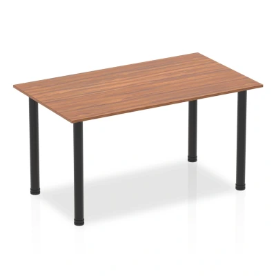 Image of Impulse 1400mm Straight Table Walnut Top Black Post Leg