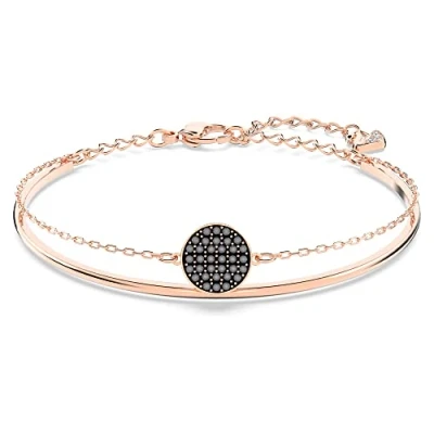 Image of Swarovski Ginger bangle, Gray, Rose gold tone plated