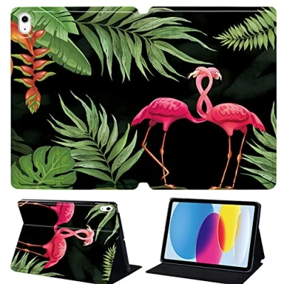 Image of Flamingo Printed Tablet Case for iPad 10th Generation 2022 10.9 Inch, Slim Hard Back Gen Cover Protective Smart Stand 10 10.9&quot; (flamingo021)