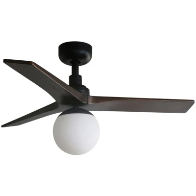Image of Klim Small Black, Walnut Ceiling Fan DC E27 6 Speed