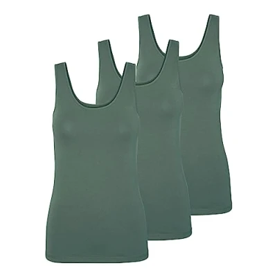Image of VERO MODA Women&#039;s Vmmaxi My Soft Uu Tank Noos Top, Green (3X Laurel Wreath), XL
