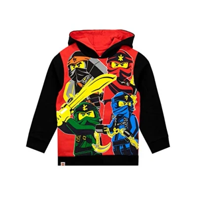 Image of LEGO Ninjago Boys Hoodie Kai, Lloyd, Jay And Nya Hooded Sweatshirt Cotton Ninja Boys’ Hoodies Boys&#039; Black 12 13 Years