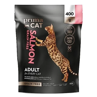 Image of PrimaCat Complete Dry Grain Free Salmon Flavoured Cat Food, Adult 400g