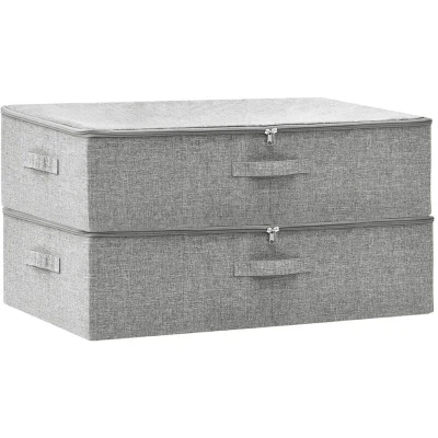 Image of vidaXL Storage Boxes 2 pcs Fabric 70x40x18 cm Grey