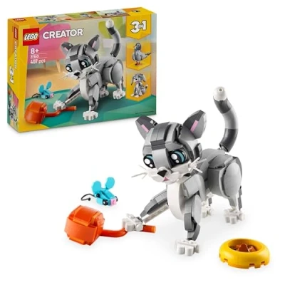 Image of LEGO Creator 3in1 Playful Cat Toy Transforms into a Pigeon or Pet Dog Figure Animals Building Set for Kids, 8+ Year Old Girls &amp; Boys Creative Birthday Gift Idea 31163