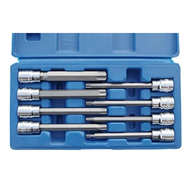 Image of US Pro 8pc 3/8&quot; Dr Cr V Torx Bit Sockets T25 T60 110mm Garages Mechanics 3303