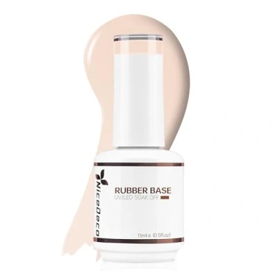 Image of Nicedeco 4 In 1 Rubber Base Gel For Nails, Hema Free Clear Sheer Color Nail Polish UV LED Soak Off, Elastic Strengthen Enhance Coat 016