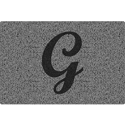 Image of Nicoman Personalised Door Mat｜Monogrammed Initial Letter【G】 Custom Present Gift Doormat｜for Her Him Mum Dad Home (60x40cm/23.6x15.7inches, Small) Grey