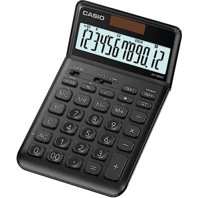 Image of Casio JW 200SC BK Desktop Calculator Black Solar Powered Battery Operated 109 x 11 184m