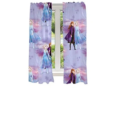 Image of Franco Kids Room Window Curtains Drapes Set, 82 in x 63 in, Disney Frozen 2(Prints may vary)