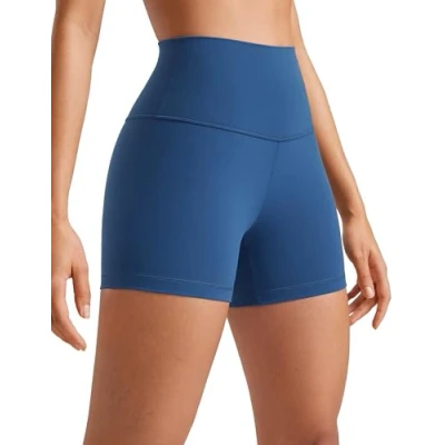Image of CRZ Yoga Womens Butterluxe 4&#039;&#039; Shorts High Waisted Workout Gym Leggings Running Spandex Biker French Navy 10