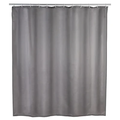 Image of WENKO 20044100 Antimould shower curtain singlecolour Grey antibacterial, washable, Plastic Polyester,