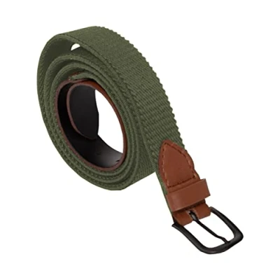 Image of 989Zé ENZO Mens canvas stretch Elasticated Belt for All waist Sizes EZ BELTS 07 KHAKI 36