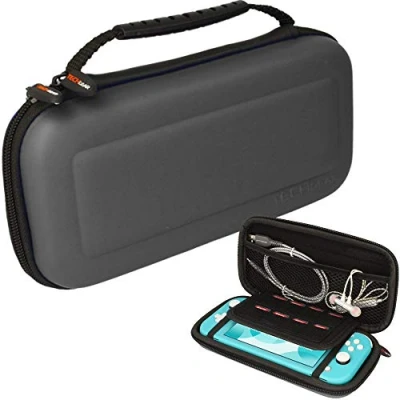 Image of TECHGEAR Switch Lite Case, Hard Protective Travel Cover, 8 Game Slots [Grey]