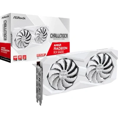 Image of ASRock AMD Radeon RX 6600 Challenger White 8GB GDDR6 Graphics Card 0dB Silent Cooling 128 bit 7680 x 4320 DisplayPort HDMI 14 Gbps Dual Fan 7nm