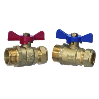 Image of Thermoboard Underfloor Heating Composite Manifold Isolating Valves 22mm 2 Pack