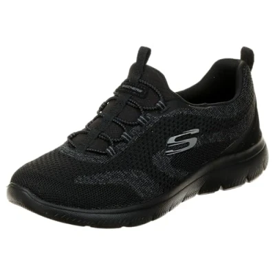 Image of Skechers Women&#039;s Sommets Sneaker, Black Grey, 6 UK