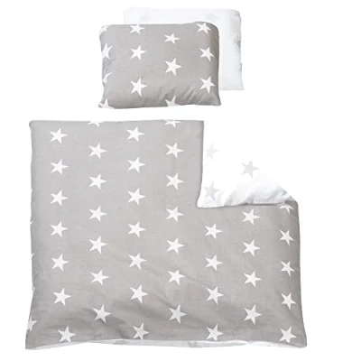 Image of roba Little Stars 314090V190 Child&#039;s Bedding Set 2 Pieces, Grey