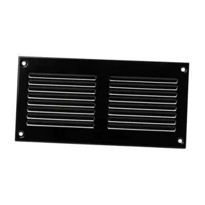 Image of 200x100mm / 8x4&quot; inch Black Metal Air Vent Grille Cover with Insect Mesh Ventilation