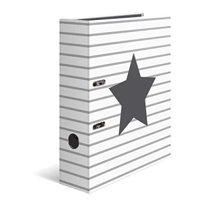 Image of HERMA Lever Arch File Stars with White Striped Motif, A4, 70 mm Spine, Inner Print, 1 Folder