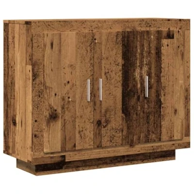 Image of vidaXL Sideboard 92x35x75 cm Engineered Wood Cabinet in Old Color for Living Room/Bedroom