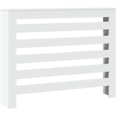 Image of vidaXL Radiator Cover White 104x20x82 cm Engineered Wood