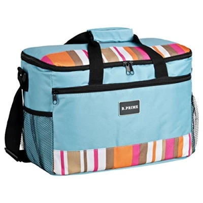 Image of B.PRIME Large 20 litres Insulated Cool Bag 36 x 26 22 cm Lunch Cooler Blue