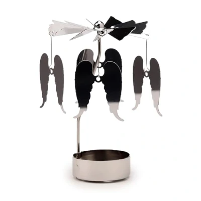 Image of Puckator Angel Wings Rotating Carousel Spinning Tea Light Candle Holder Living Room Accessories Themed Home Decoration Ornaments Table Centrepiece