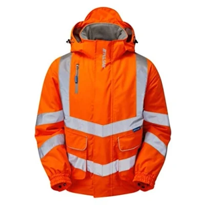 Image of Pulsarail Padded Bomber Jacket, Large, Hi Viz Orange