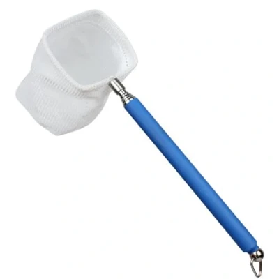 Image of Telescopic Long Handle Fishing Net Fish Landing Shrimp Skimming Small Aquarium with Extendable for Tank Blue