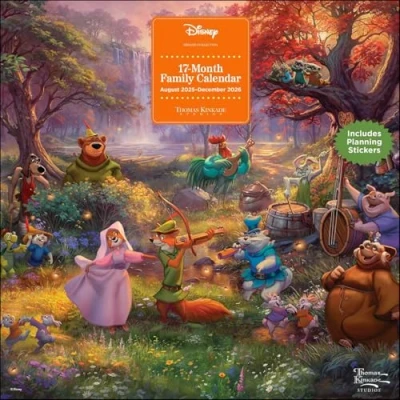 Image of Disney Dreams by Thomas Kinkade Studios 17 Month 2025 2026 Family Wall Calendar