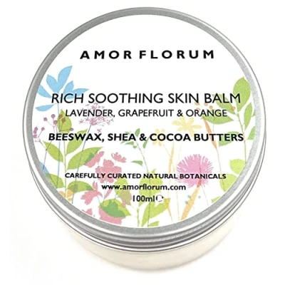 Image of Amor Florum 100% Natural Skin Balm Shea, Beeswax, Herbal Oils. Repairs, Soothes, Hydrates. 100ml