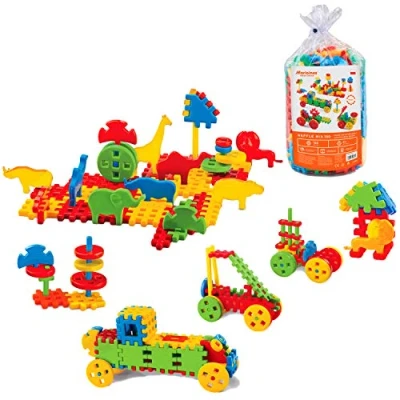 Image of Marioinex 900345 Waffle Blocks Mix, 150 Pieces, Multi Colour